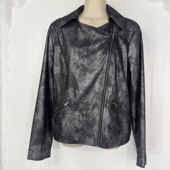 JOCKEY Leather Look Zip Moto Jacket Sz M - Picture 6 of 15